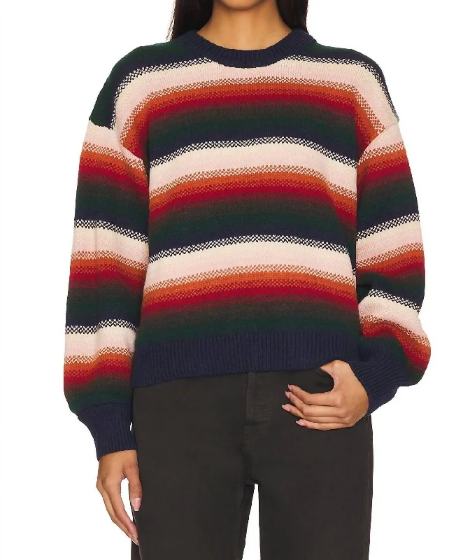 Quality Tailoring The Bubble Pullover Sweater In Reflection Stripe