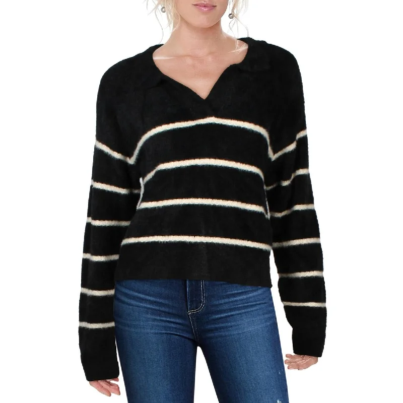 Comfy Chic Z Supply Womens Monique Fleece Striped Pullover Sweater