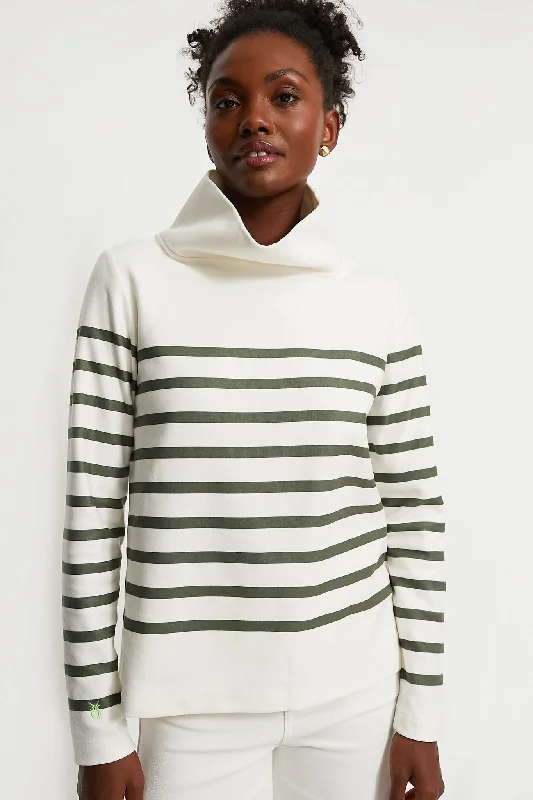 Fashion Must-have Army Green Stripe Greenpoint Turtleneck