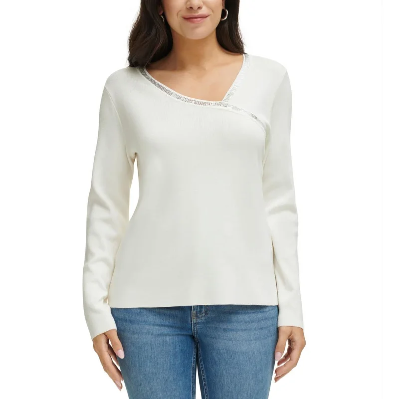 Leisure Travel Calvin Klein Womens Asymmetric Long Sleeve Pullover Sweater
