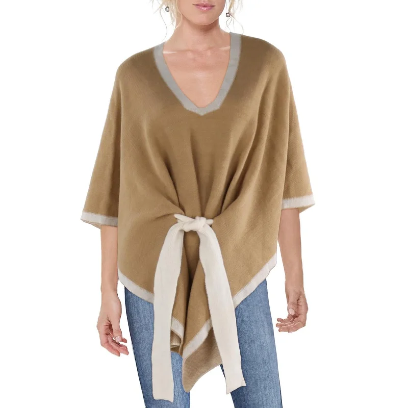 Simple Comfort Save the Ocean Womens V-Neck Pullover Poncho Sweater