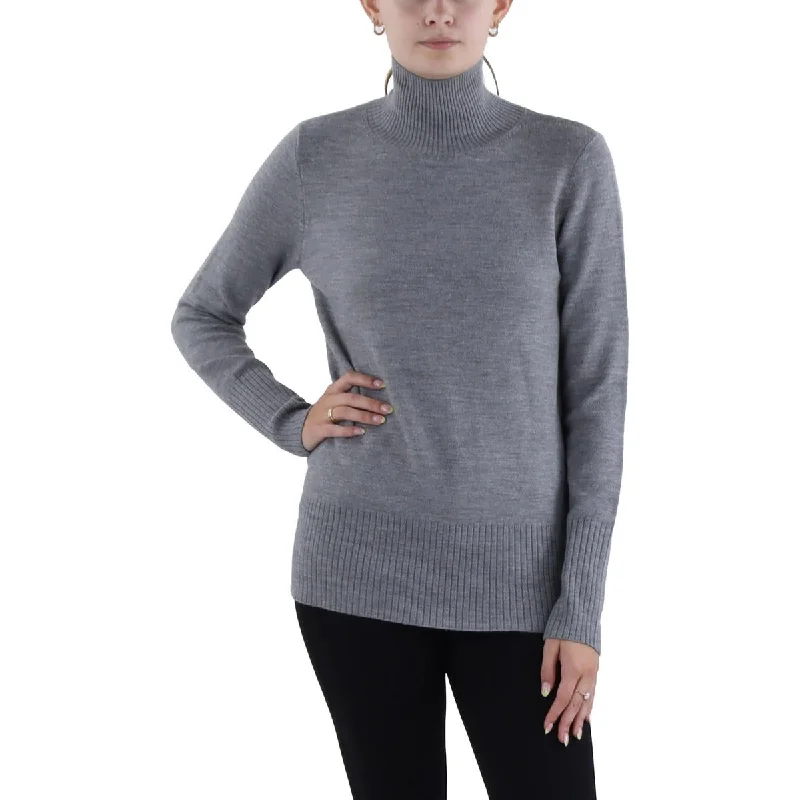 End Of The Year French Connection Womens Heathered Long Sleeve Turtleneck Sweater