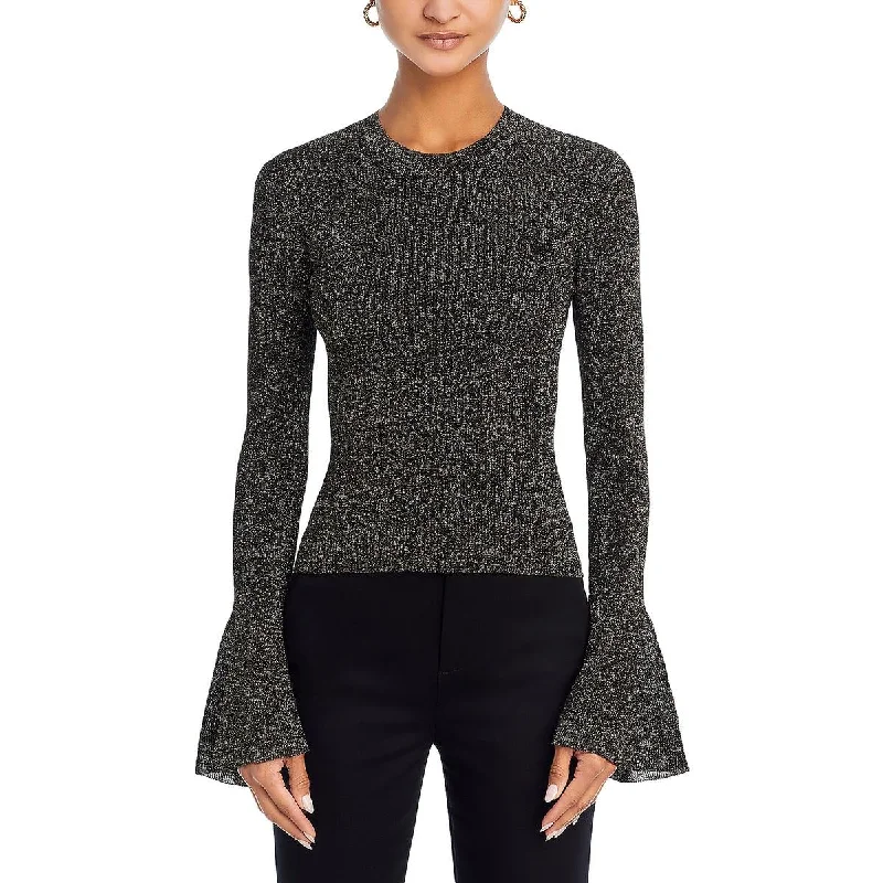 Elegant Wear FRAME Womens Metallic Pullover Crewneck Sweater