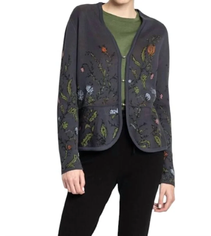 Trendy Items Peplum Cardigan In Anthracite