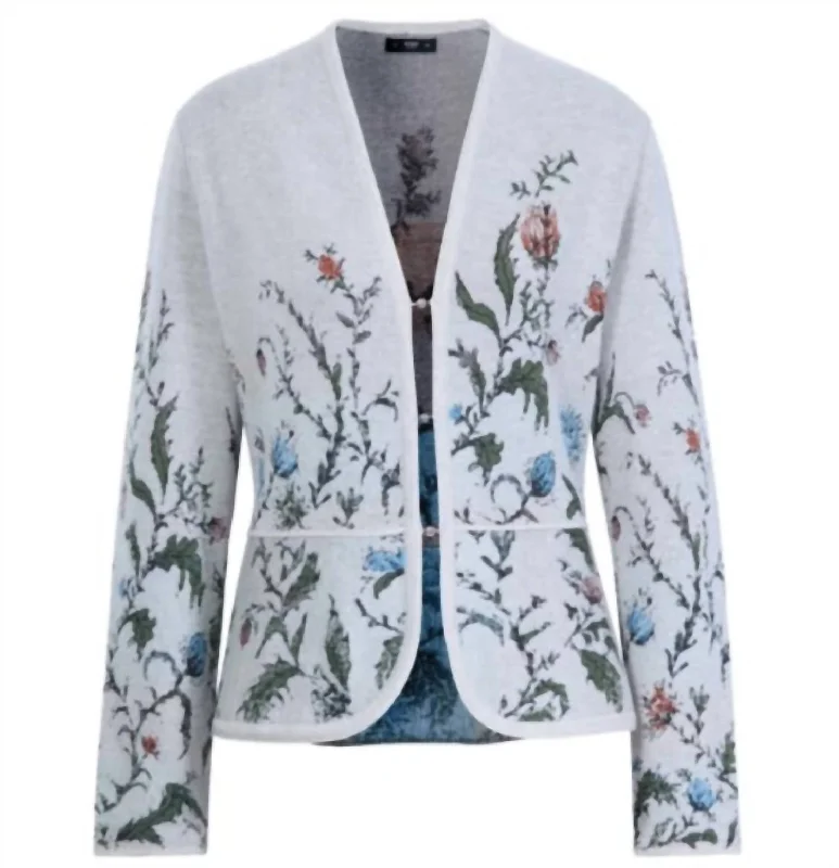 Fashion Style Women's Peplum Cardigan In Off White