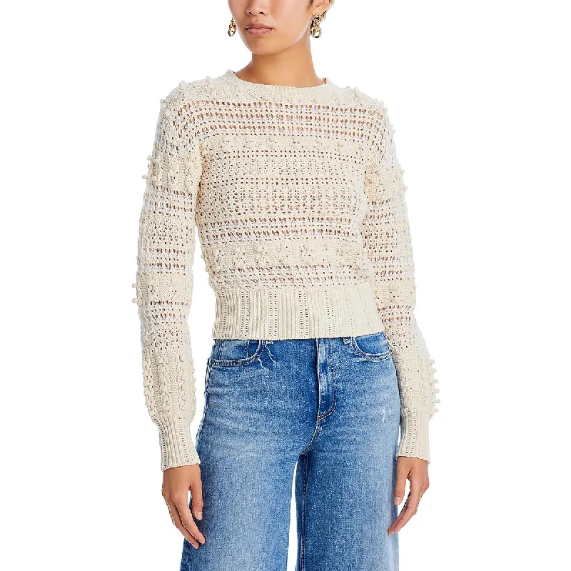 Casual Elegance Rag & Bone Womens Wool Crochet Trim Crewneck Sweater