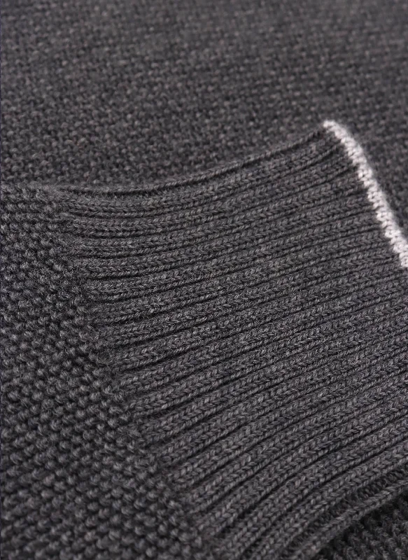 Sports Trend Men's Tollegno Merino Wool Crew Neck Sweater in Dark Grey Mélange