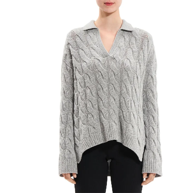 Versatile Outfits Theory Womens KARENIA Wool Cashmere V-Neck Sweater