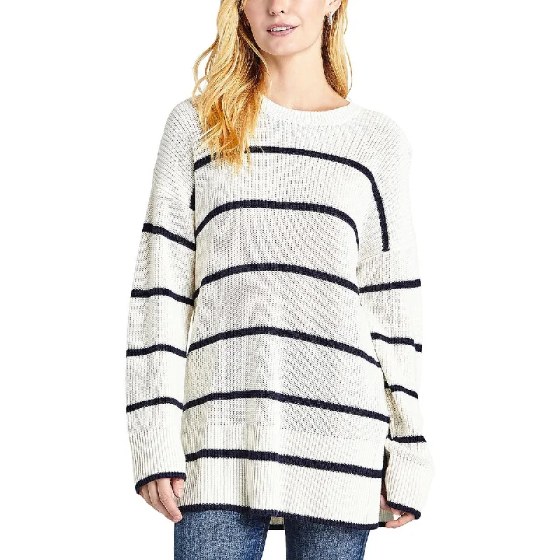 Luxury Classic Splendid Womens Silk Blend Split Hem Pullover Sweater