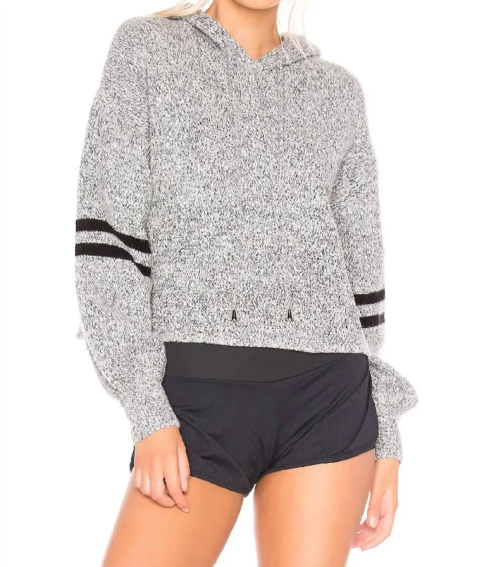 Soft Relaxation Wear Varsity Sweater In Heather Grey