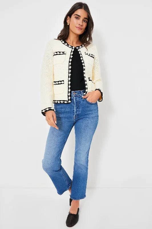 Romantic Data Cream and Black Russell Sweater