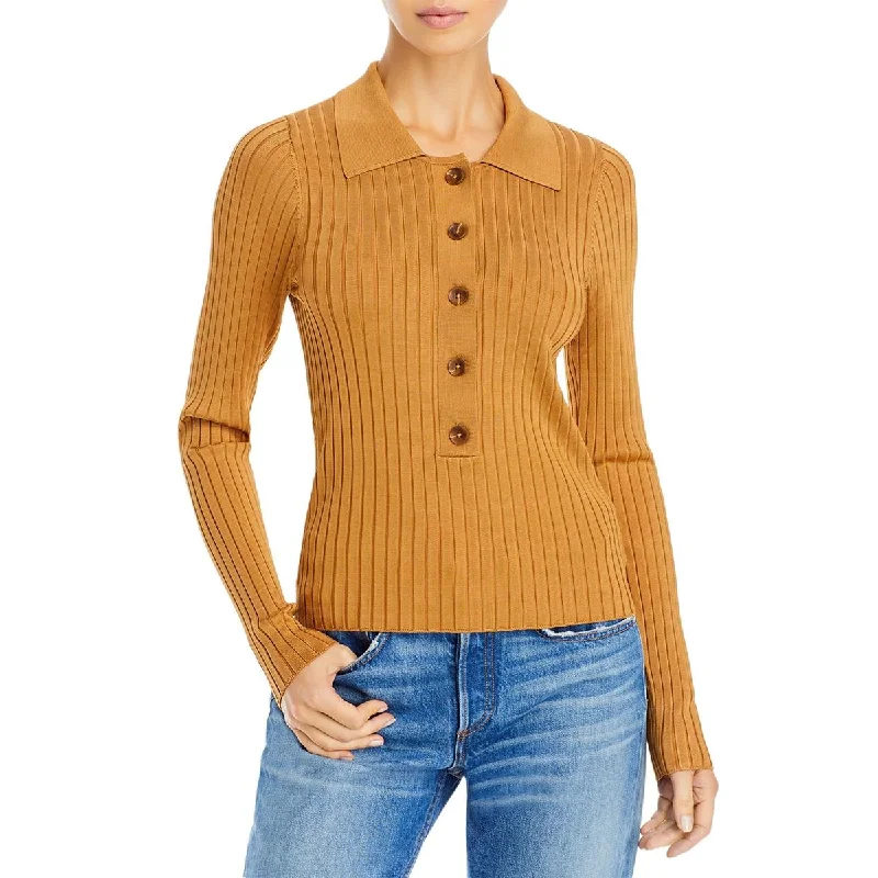 Retro Fashion Good American Womens Plaited Polo Pullover Sweater