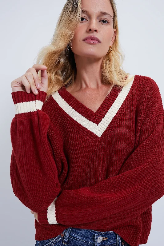 Simple Looks Washed Red Ashe Sweater