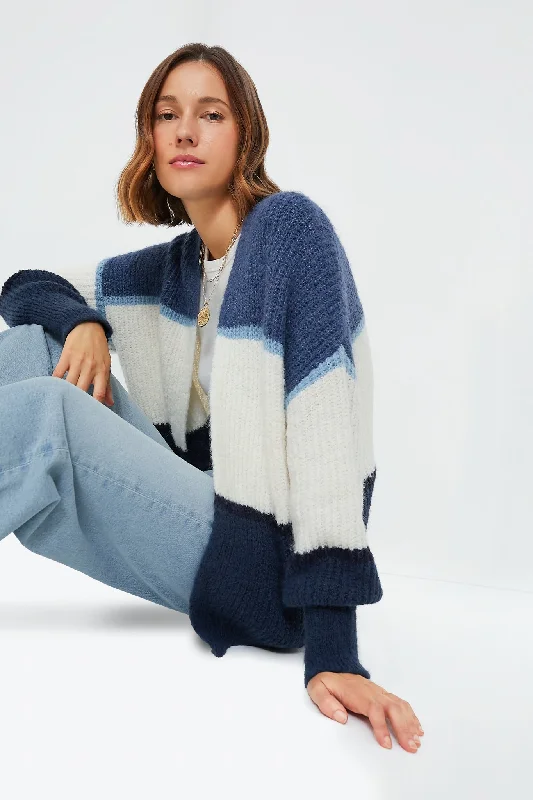 Personal Charm True Navy Jones Stripe Cardigan