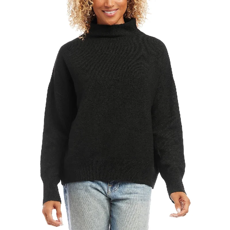 Autumn Selection Karen Kane Womens Pullover Ribbed Trim Mock Turtleneck Sweater