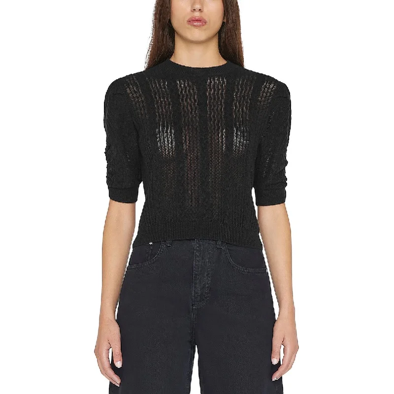Chic Comfort FRAME Womens Cashmere Pointelle Pullover Sweater