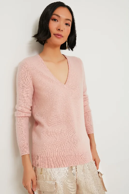 Trends Soft Pink Cashmere V-Neck Sweater