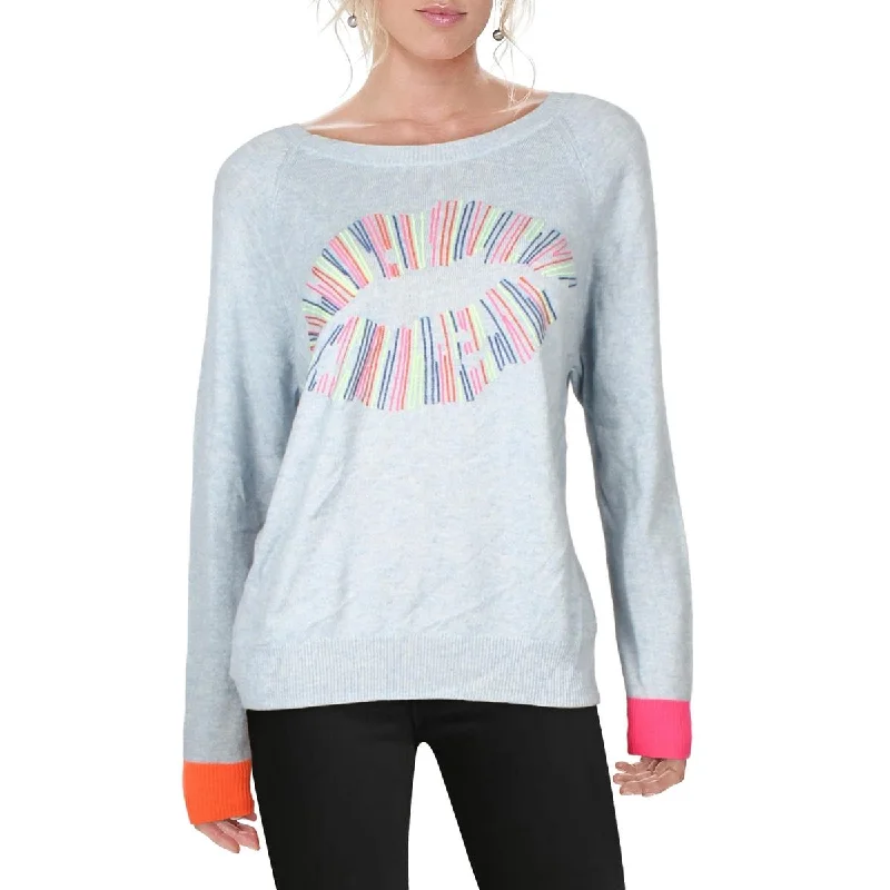 Celebrity Must-have Brodie Womens Cashmere Embroidered Pullover Sweater