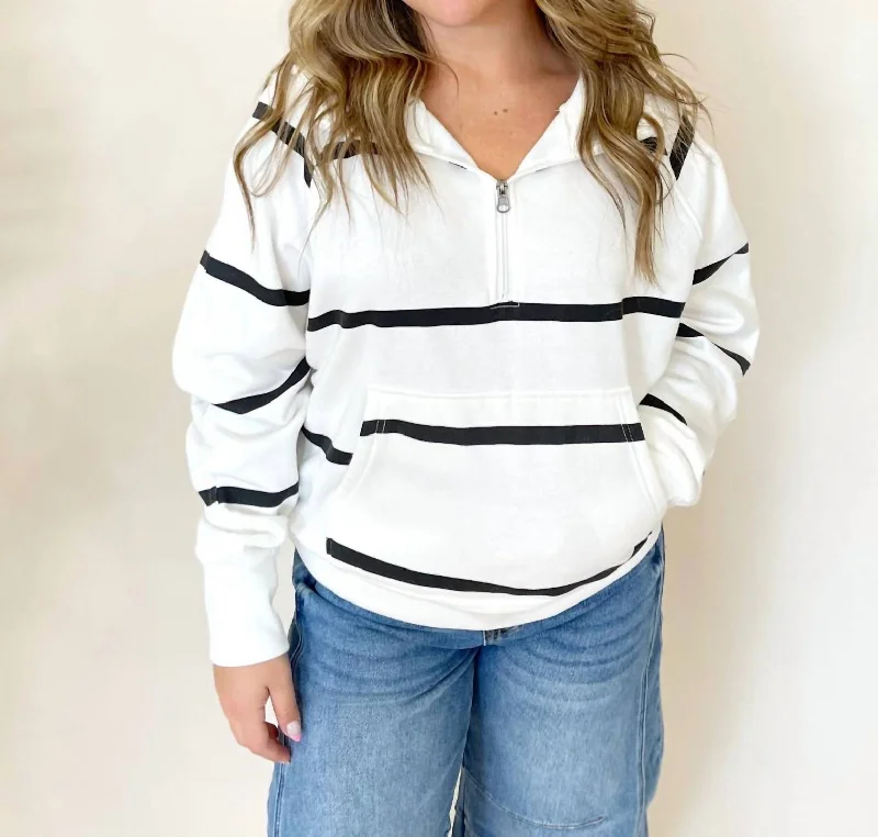 Fashion Style Summer Striped Pullover In White