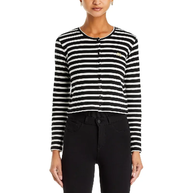 Soft Fabrics Maison Labiche Womens Knit Striped Cardigan Sweater