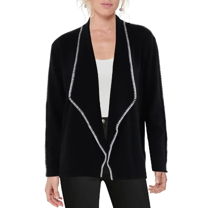 Smart Casuals Aaeda Womens Whipstitch Open Front Cardigan Sweater