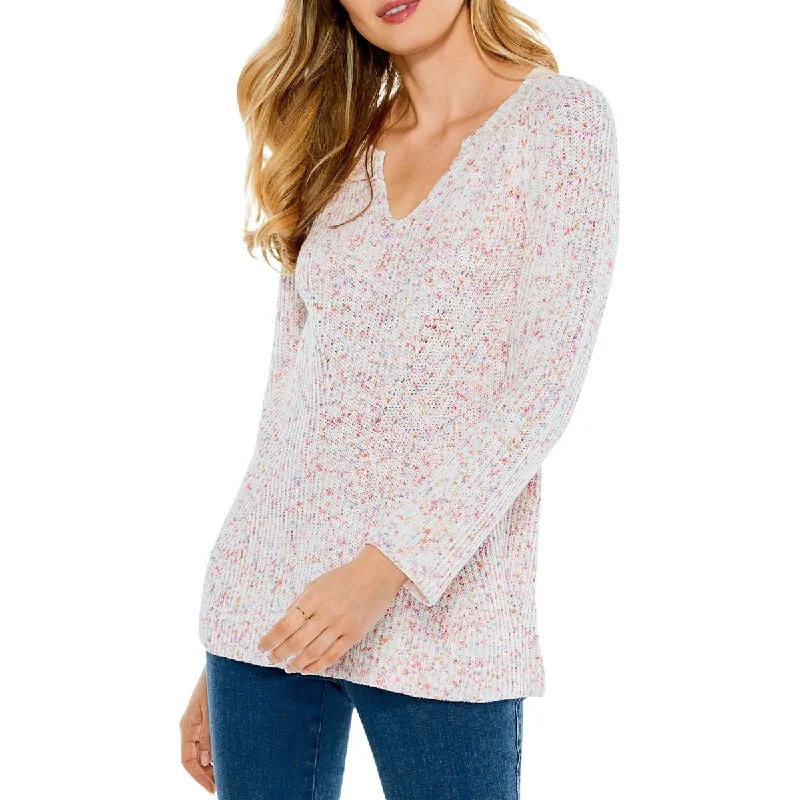 Lively And Youthful Nic + Zoe Womens Prism Stitch Knit Long Sleeves Pullover Sweater