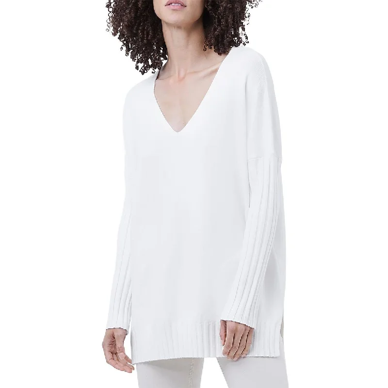 Comfortable And Casual French Connection Womens Ribbed Trim V Neck Pullover Sweater