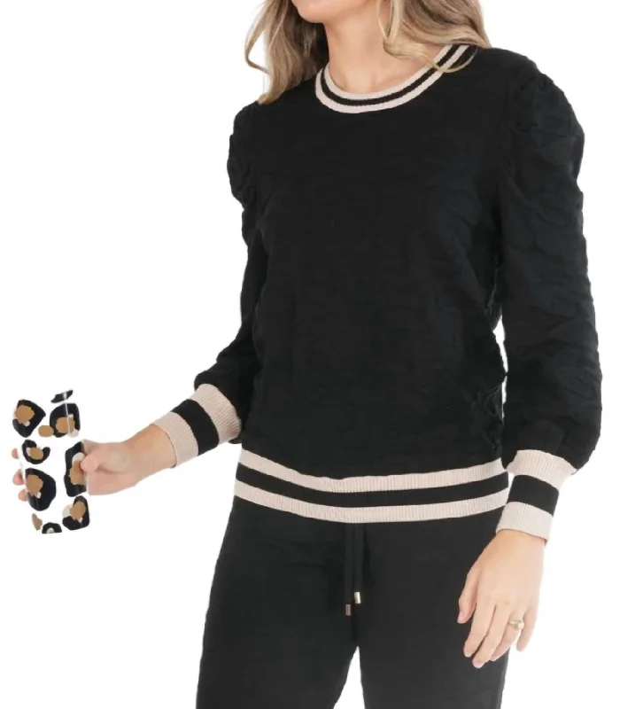 Exquisite Craftsmanship Julia Sweater In Black Cheetah