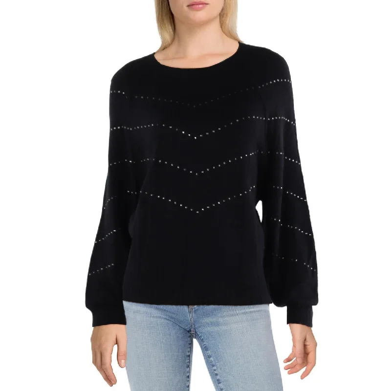 Relaxed Fashion Nic + Zoe Womens Shooting Stars Knit Embellished Pullover Sweater