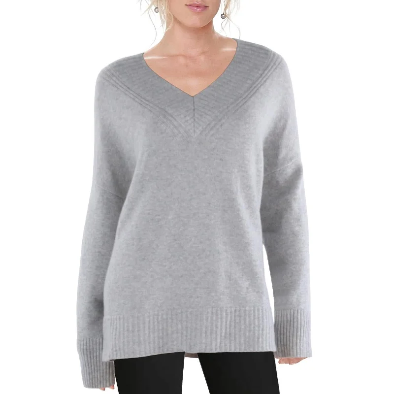Breezy Style Lafayette 148 New York Womens Cashmere Ribbed Knit V-Neck Sweater