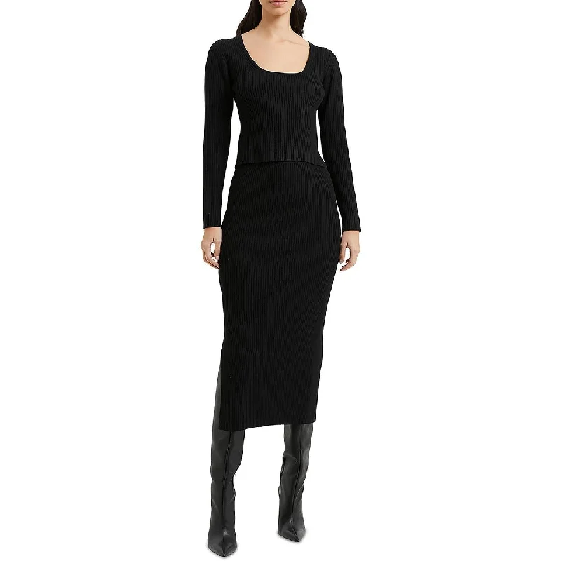 French Style French Connection Womens Simona Scoop Neck Long Sleeve Pullover Sweater