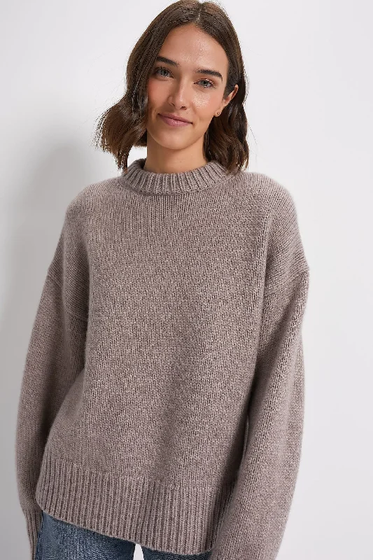 Fashion Elements Wheat Genevieve Cashmere Blend Crewneck Sweater