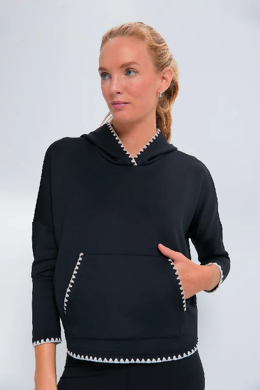 Cute Design Black Cropped Eden Sweatshirt