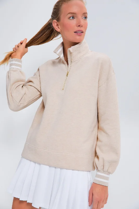 Light Comfort Heathered Oatmeal Carlson Quarter Zip