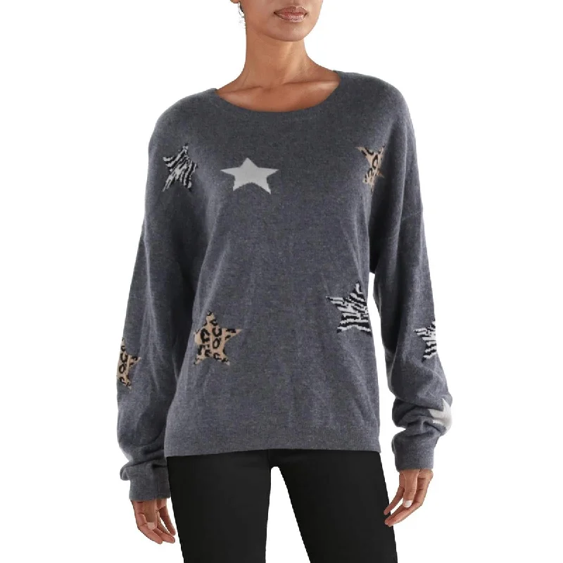 All-Day Wear Chelsea & Theodore Womens Cashmere Printed Crewneck Sweater