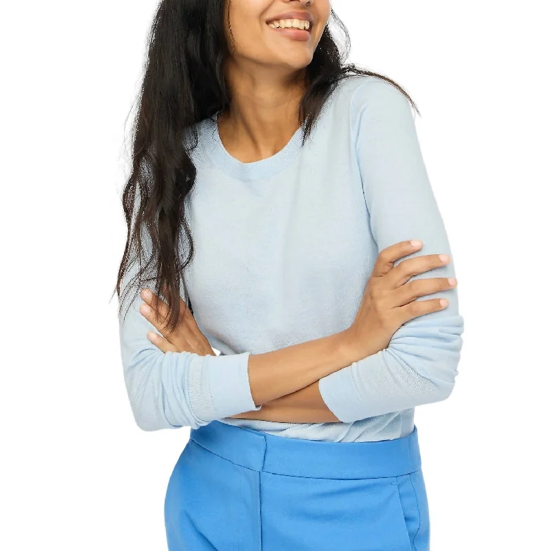Soft Looks Cotton Teddie Sweater In Light Blue