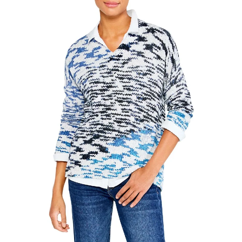 Luxury And Elegant Nic + Zoe Womens Printed V Neck Pullover Sweater
