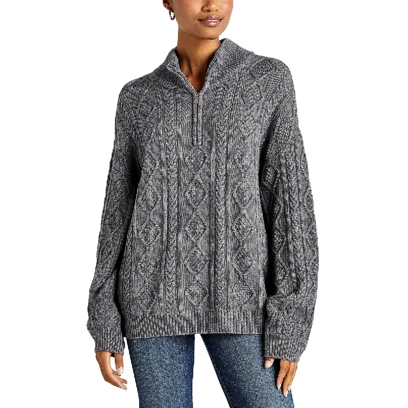 Fresh And Natural Splendid Womens Dakota Cable Knit 1/4 Zip Pullover Sweater