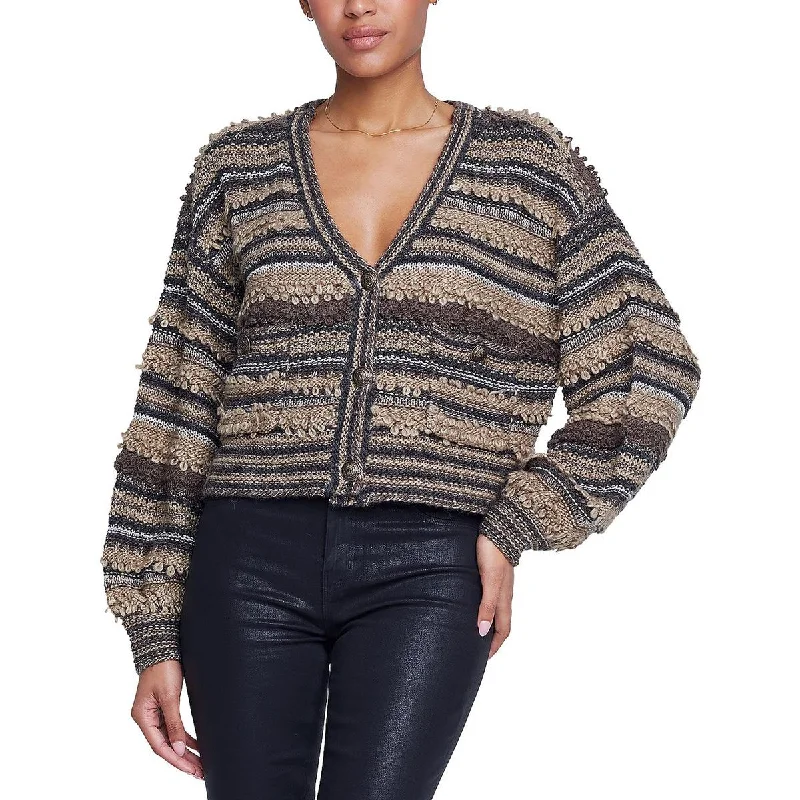 Minimal Comfort L'Agence Womens Harriet Metallic Striped Cardigan Sweater