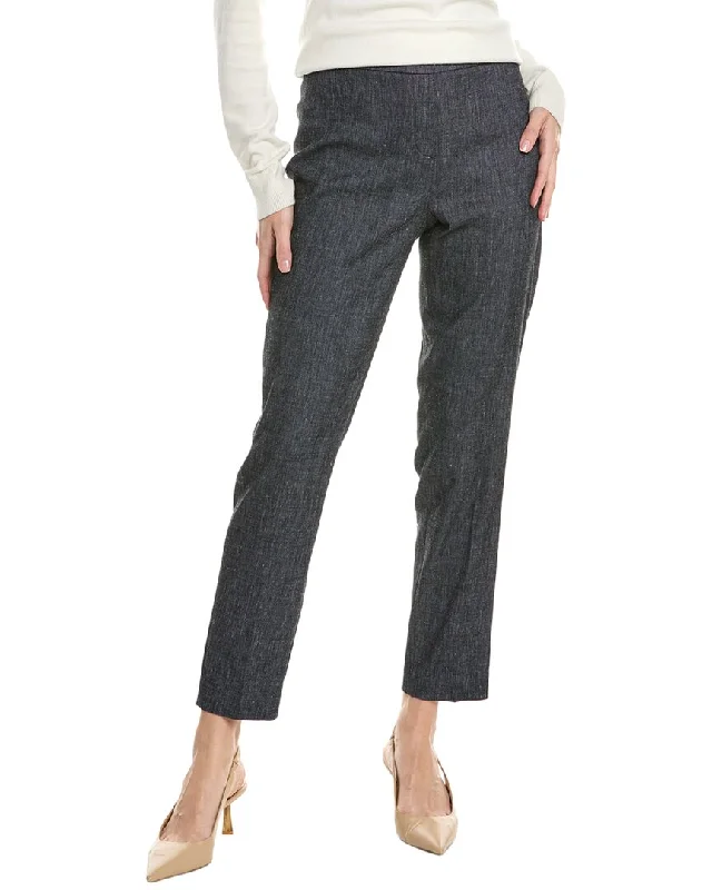 Free And Casual Elie Tahari Slim Linen-Blend Pant