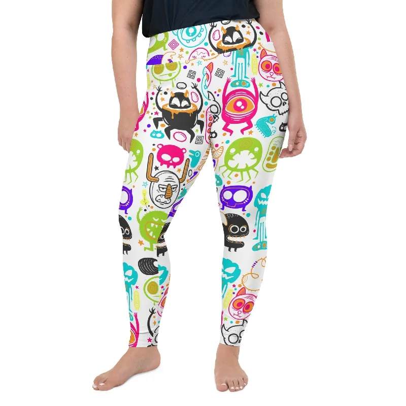 Noble Temperament Colorful Doodles Plus Size Leggings