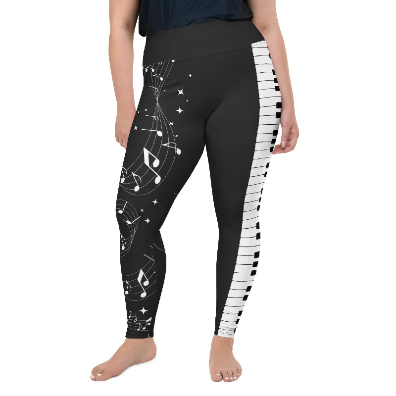 Elegant And Casual Music Plus Size Leggings
