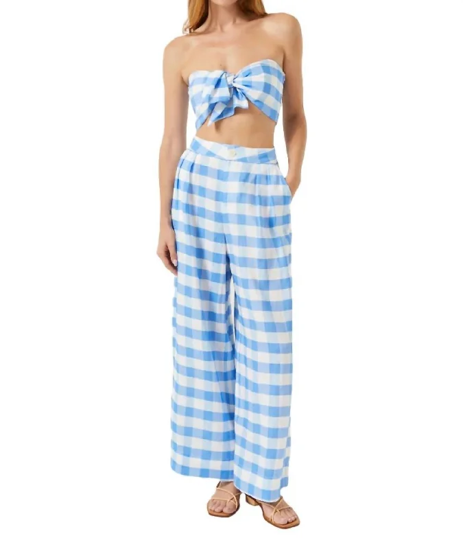 Casual And Comfortable Linen Campbell Pants In Toulouse Gingham