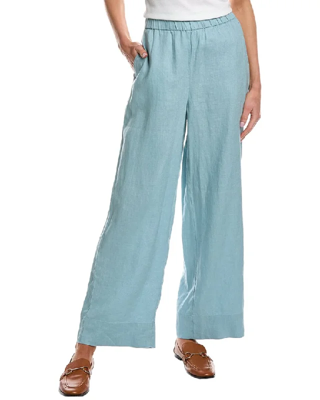 Slightly Flared Design EILEEN FISHER Linen Wide Leg Pant