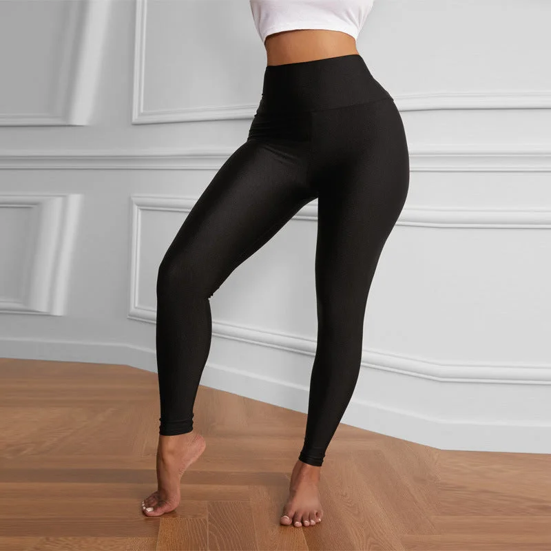 Retro Prints Black High Waist Stretch Slim Sports Leggings