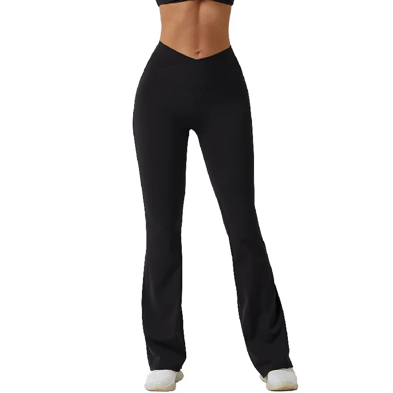 High Street Series Brushed Tight Dance Wide-leg Pants High Waist Hip Lift