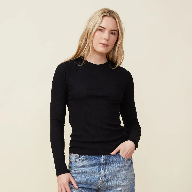 Luxe Comfort Supimafine Rib Long Sleeve Crew