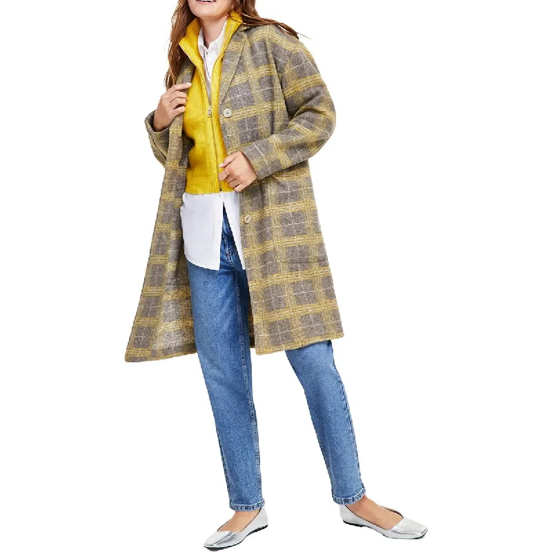 Soft Comfort Wear Calvin Klein Jeans Womens Plaid  Pea Coat
