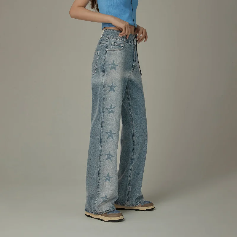 Classic Series Side Logo Star Wide Denim Jeans