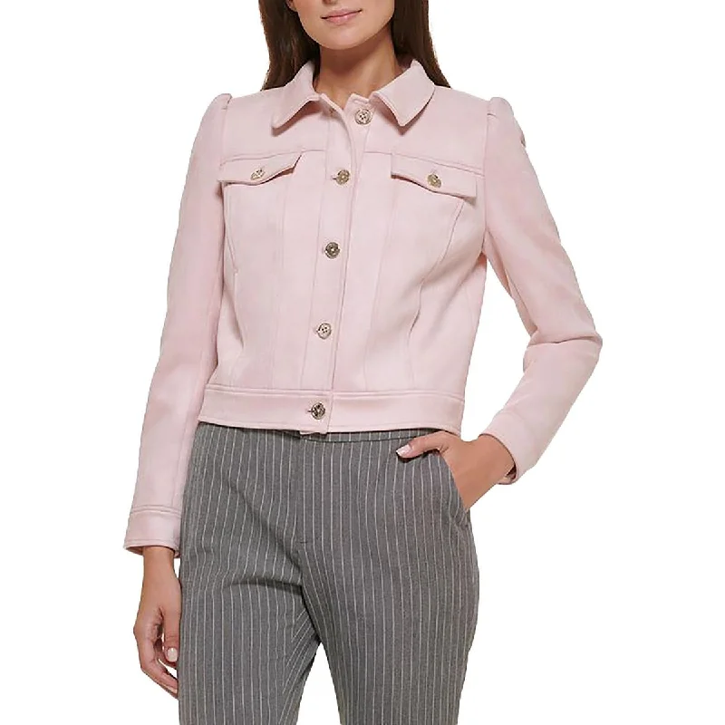 Relaxed Jackets Tommy Hilfiger Womens Faux Suede Office Soft Shell Jacket